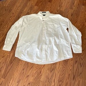 George Mens White Button Down 18 1/2 36/37 Dress Shirt